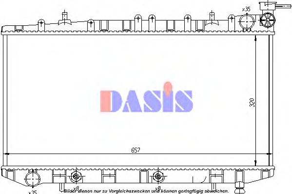 Радиатор, охлаждение двигателя AKS DASIS 073230N