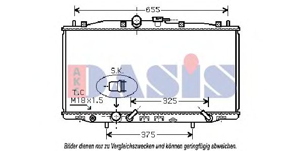 Радиатор, охлаждение двигателя AKS DASIS 100037N