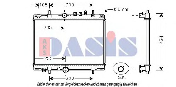 Радиатор, охлаждение двигателя AKS DASIS 160074N