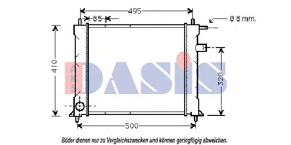 Радиатор, охлаждение двигателя AKS DASIS 370330N