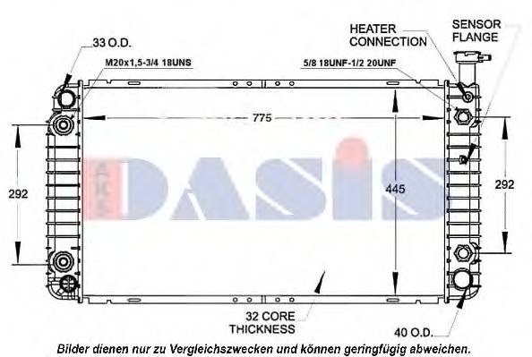 Радиатор, охлаждение двигателя AKS DASIS 52461600