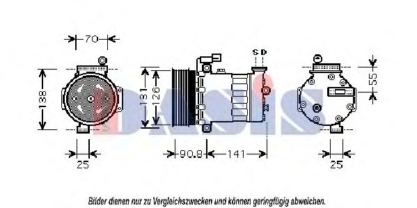 Компрессор, кондиционер AKS DASIS 850512N