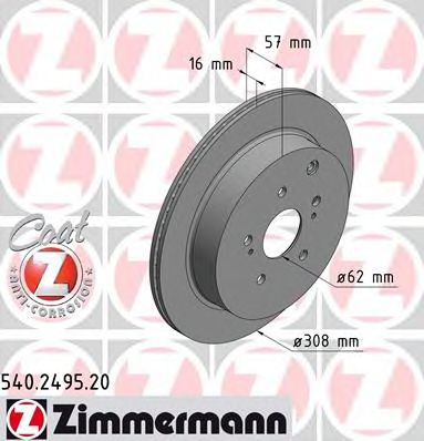 Тормозной диск ZIMMERMANN 540.2495.20