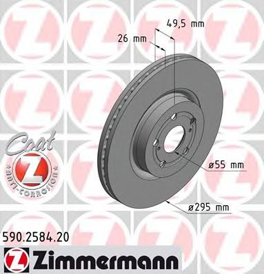 Тормозной диск ZIMMERMANN 590.2584.20