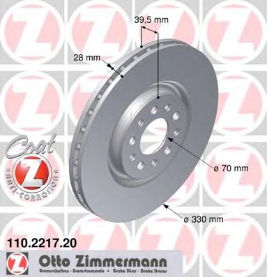 Тормозной диск ZIMMERMANN 110.2217.20