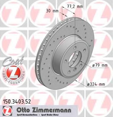 Тормозной диск ZIMMERMANN 150.3403.52