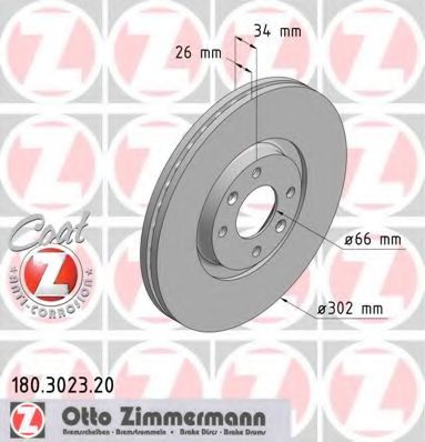 Тормозной диск ZIMMERMANN 180.3023.20