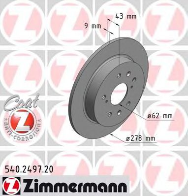 Тормозной диск ZIMMERMANN 540.2497.20
