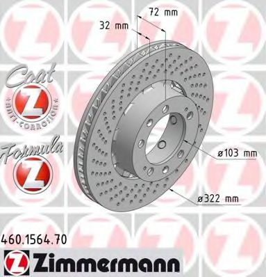 Тормозной диск ZIMMERMANN 460.1564.70