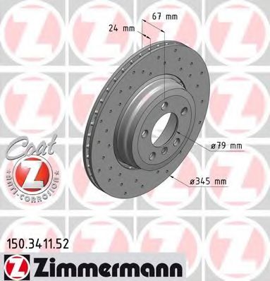 Тормозной диск ZIMMERMANN 150.3411.52