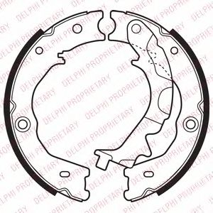 Комплект тормозных колодок, стояночная тормозная система DELPHI LS2031