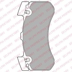 Комплект тормозных колодок, дисковый тормоз DELPHI LP2283