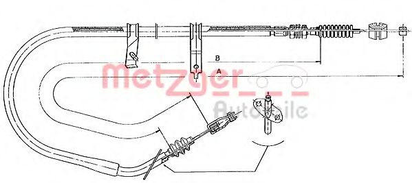 Трос, стояночная тормозная система METZGER 17.068