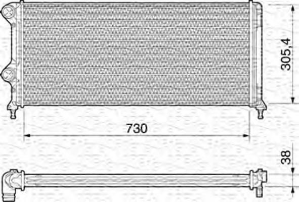 Радиатор, охлаждение двигателя MAGNETI MARELLI 350213192000