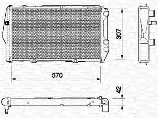 Радиатор, охлаждение двигателя MAGNETI MARELLI 350213402000