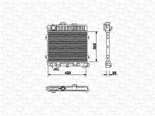 Радиатор, охлаждение двигателя MAGNETI MARELLI 350213436000