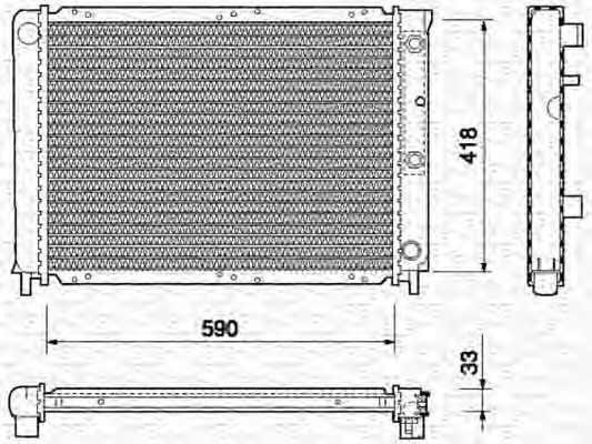 Радиатор, охлаждение двигателя MAGNETI MARELLI 350213736000