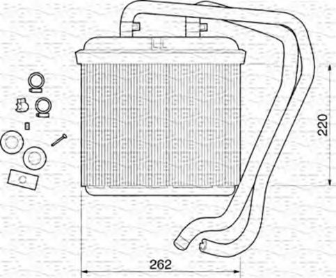 Теплообменник, отопление салона MAGNETI MARELLI 350218071000