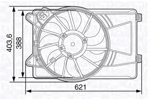 Вентилятор, охлаждение двигателя MAGNETI MARELLI 069422474010