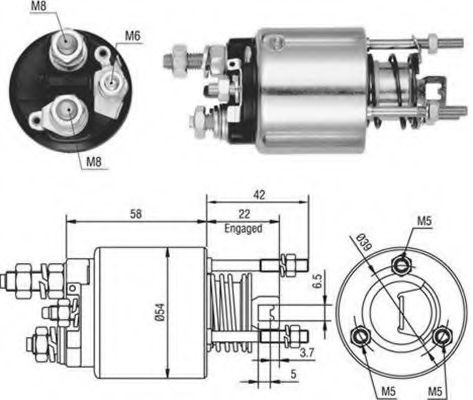Тяговое реле, стартер MAGNETI MARELLI 940113050436