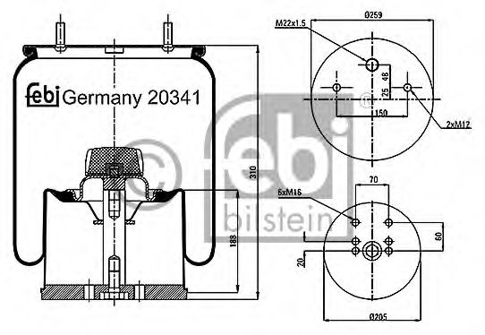 Кожух пневматической рессоры FEBI BILSTEIN 20341