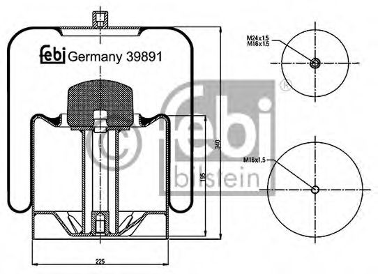 Кожух пневматической рессоры FEBI BILSTEIN 39891