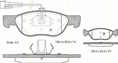 Комплект тормозных колодок, дисковый тормоз TRISCAN 8110 15005