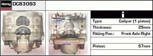 Тормозной суппорт DELCO REMY DC83093