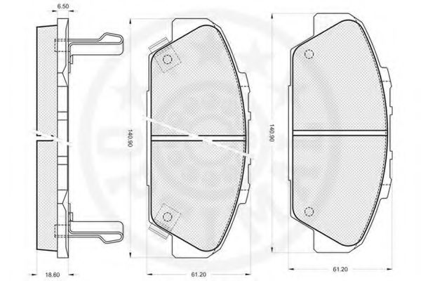 Комплект тормозных колодок, дисковый тормоз OPTIMAL 12145