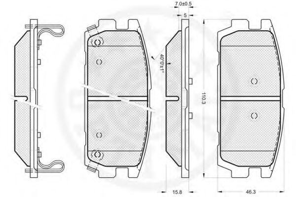 Комплект тормозных колодок, дисковый тормоз OPTIMAL 12190