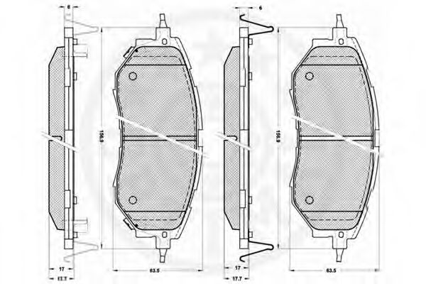 Комплект тормозных колодок, дисковый тормоз OPTIMAL 24222