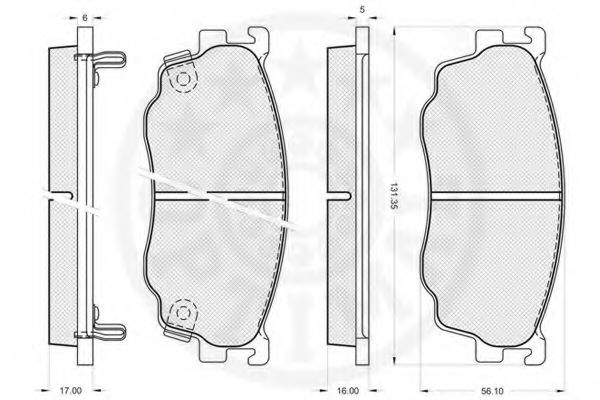 Комплект тормозных колодок, дисковый тормоз OPTIMAL 23779