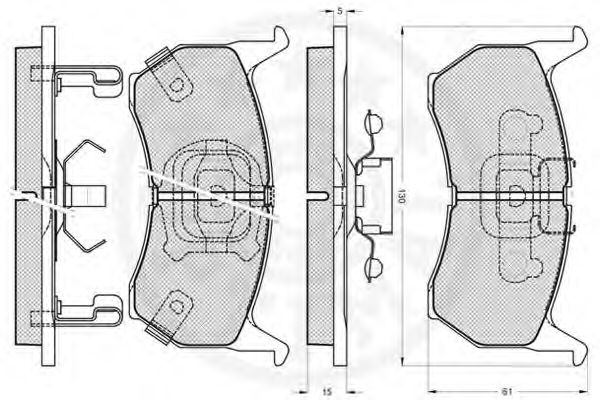 Комплект тормозных колодок, дисковый тормоз METZGER 016402