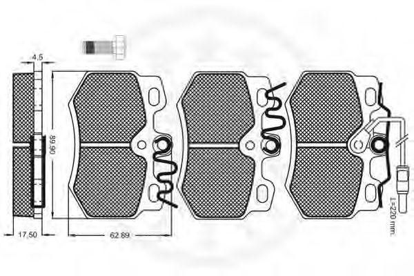 Комплект тормозных колодок, дисковый тормоз OPTIMAL 9514