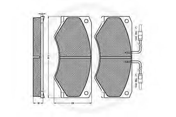 Комплект тормозных колодок, дисковый тормоз OPTIMAL 9523