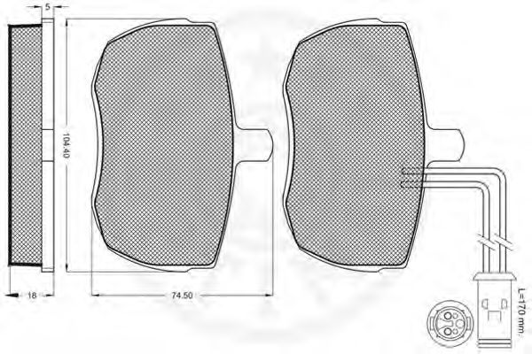 Комплект тормозных колодок, дисковый тормоз OPTIMAL 9802