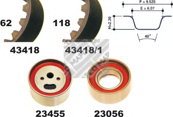 Комплект ремня ГРМ MAPCO 23418
