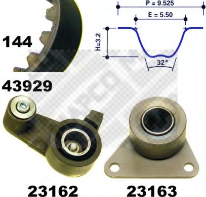 Комплект ремня ГРМ MAPCO 23929