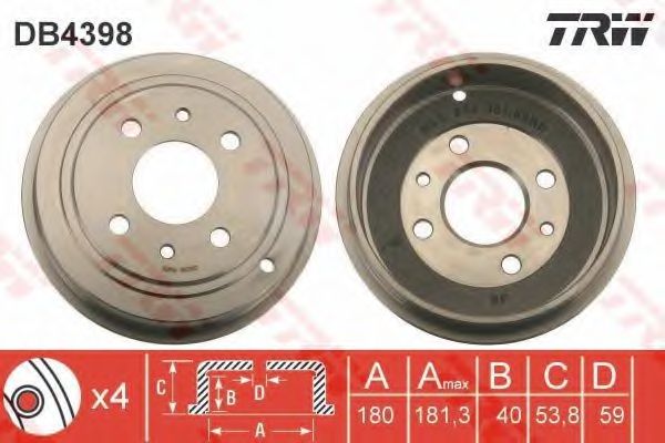 Тормозной барабан TRW DB4398