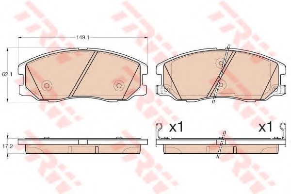Комплект тормозных колодок, дисковый тормоз TRW GDB1978