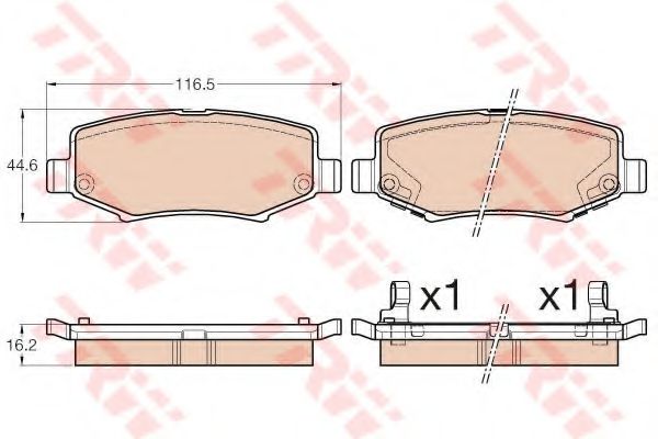 Комплект тормозных колодок, дисковый тормоз TRW GDB3565