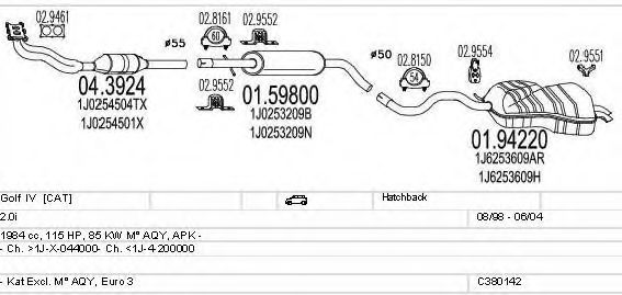Система выпуска ОГ MTS C380142002942