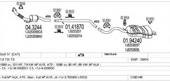 Система выпуска ОГ MTS C380146002946