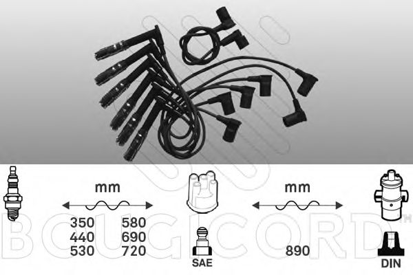Комплект проводов зажигания BOUGICORD 9514