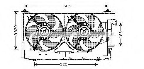 Вентилятор, охлаждение двигателя AVA QUALITY COOLING CN7522