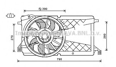 Вентилятор, охлаждение двигателя AVA QUALITY COOLING FD7566