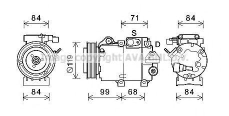 Компрессор, кондиционер AVA QUALITY COOLING HYK365
