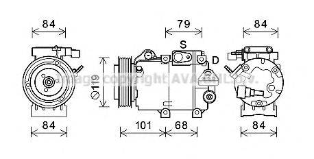 Компрессор, кондиционер AVA QUALITY COOLING HYK374