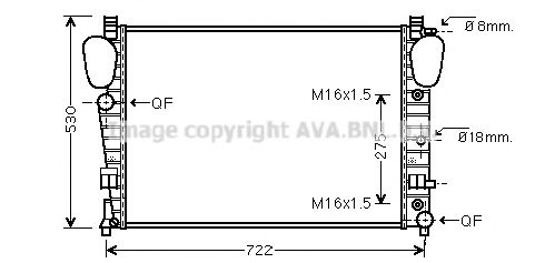 Радиатор, охлаждение двигателя AVA QUALITY COOLING MSA2306