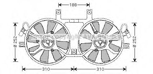 Вентилятор, охлаждение двигателя AVA QUALITY COOLING MT7519